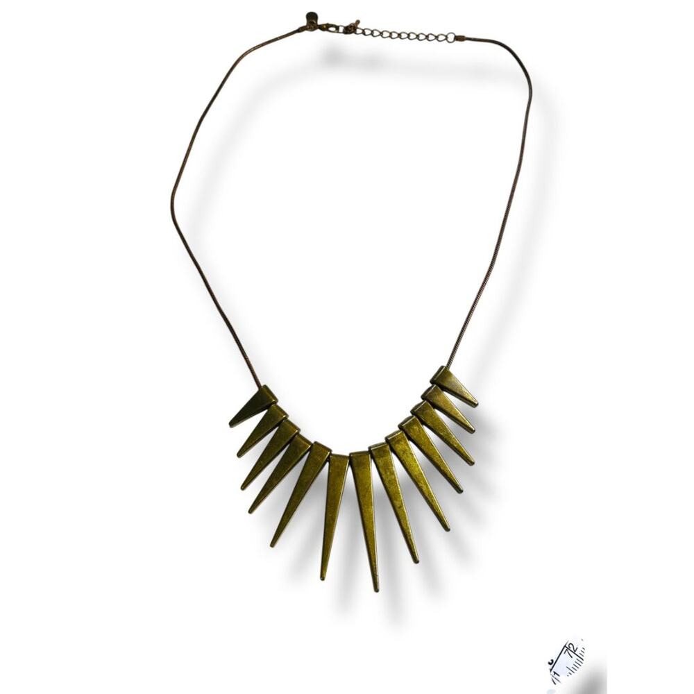 Express Bronze Color Necklace Bib Statement 20-22" Antiqued Look